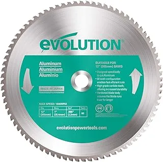 Evolution Power Tools 12BLADEAL Aluminum Cutting Saw Blade, 12-Inch x 80-Tooth, Green