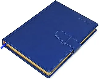 FIS Golden Agenda Diary 2023 (English) Italian PU, 1-Side Padded, Blue - FSDI75EPG23BL