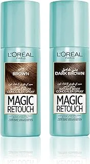 L'Oreal Paris Magic Retouch Instant Root Concealer, Brown 75 ml & Magic Retouch, Dark Brown