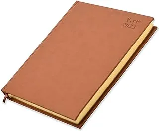 FIS Executive Diary 2023 (Arabic/English) 1-Side Padded with Gilding, Brown - FSDI88AEPG23BR