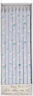 Meri Meri Tapered Daisy Candles 16 Piece Set, Blue