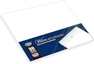 FIS FSWE1042P50 Peel and Seal Envelopes 50-Pieces, 229 mm x 324 Size, White