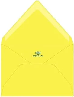 FIS FSEC8024GBLE50 80 GSM Neon Glued Envelopes 50-Pack, 136 x 204 mm Size, Lemon