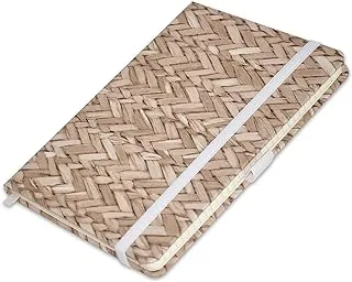 FIS Executive Notebook, Size 13x21CM, 96 Sheets Single Line Ivory Paper Rattan Pamela Brown -FSNBEX1321RPBR