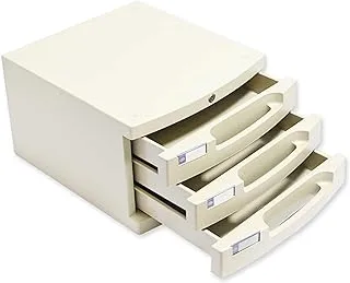 FIS FSOTUS-32K 3 Drawers File Cabinet with Key, Plastic