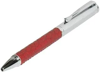 FIS FSPNSPUMRD4 Pen with Embossed Italian PU Wrapper and Gift Box, Silver/Maroon