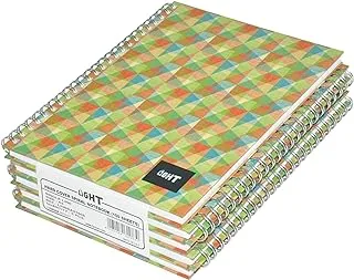 FIS LINBSA51605 Light Single Ruled 100-Sheets Spiral Hard Cover Notebook 5-Pieces, A5 Size