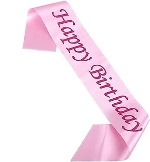 Italo Happy Birthday Queen Belt for Party Decorations, Pink