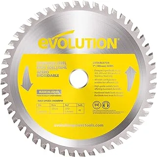 Evolution Power Tools 180BLADESS Stainless Steel Cutting Saw Blade, 7-Inch x 48-Tooth, Yellow