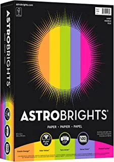 Neenah Astrobrights (R) ورق ملون ساطع ، 8 1/2 بوصة. 11 بوصة ، 24 رطل ، ألوان متنوعة ، 500 ورقة ، 21289