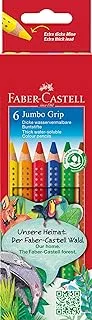 Faber-Castell Jumbo Grip colour pencil Water-soluble Colour Pencil 6 Colour-Made in Germany