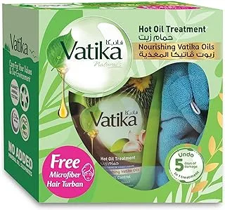 Vatika Naturals Hair Fall Control Hammam Zaith Hot Oil Treatment 1Kg + MicroFiber Towel| Enriched With Cactus | For Hair Fall Control