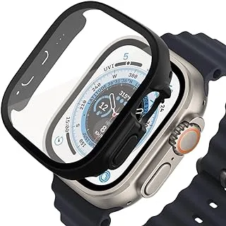 HYPHEN TPU Watch Protector Ultra | حماية 360 درجة ، زجاج مقوى فائق النحافة وخفيف الوزن مع حساسية للمس ، متوافق مع Apple Watch Ultra Series - 49 مم - أسود