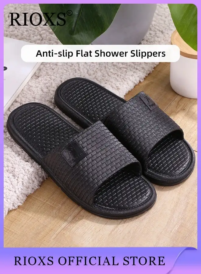 RIOXS Unisex Shower Slippers Mens Womens Anti-slip Flat Sandal Slippers For Bathroom Or Indoor Use