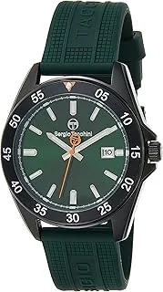 Sergio Tacchini ST.1.10255-4 Streamline Silicon Strap Watch for Men, Black/Green