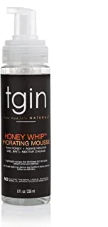 tgin Honey Whip Hydrating Mousse for Natural Hair - Dry Hair - Textured Hair - Curly Hair - Damaged Hair- 8oz