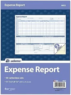 Adams Weekly Expense Report Forms, 2-Part Carbonless, White/Canary, 11.44 x 8.5 Inches, 50 Sets per Pack (9032ABF)