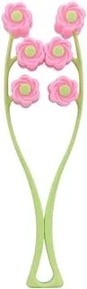 COOLBABY Flower Shaped Face Massage Roller Pink/Green