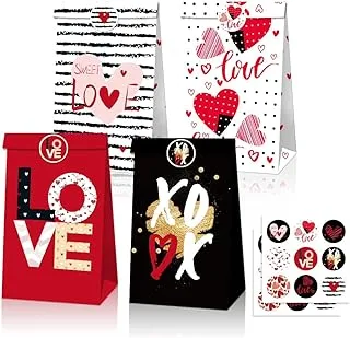 Love Treat Bags Set of 12 for Valentine's Day party favors, bachelorette, anniversary, treats