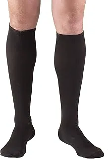 Truform Compression Socks, 30-40 mmHg, Men's Dress Socks, Knee High Over Calf Length, Black, Large