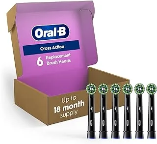 Oral-B CrossAction Electric Toothbrush Replacement Brush Heads, Black, 6 Count