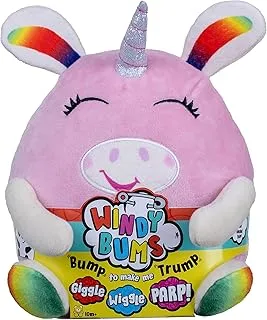 Windy Bums Unicorn Cheeky Trumping Toy / Funny Gift: Cuddly Unicorn Stuffed Toy Parps, Wiggles and Giggles. Funny Sounds/Moves Around, Fun for Everyone, Red, 10 x 10 x 10 centimeters