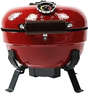 Kimstone Mini Kamado Charcoal Grill, Red/Black