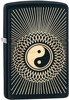 Zippo Unisex's Yin Yang Windproof Lighter, Black Matte, One Size,29423