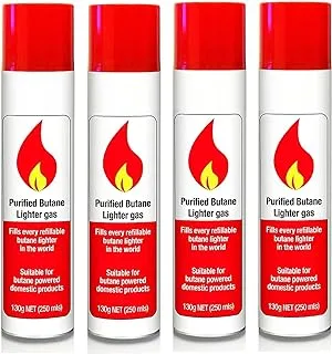 Royal Apex Ultra Refined Purified Butane Lighter Refill Gas 130g, Suitable for Fill Worlds Almost Butane Lighters with Variety of Six Different Nozzles (4)