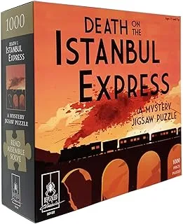 University Games 33122 The Orient Express 1000 Piece Murder Mystery Jigsaw Puzzle, Orange