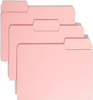 Smead Colored File Folder, 1/3-Cut Tab, Letter Size, Pink, 100 per Box (12643)