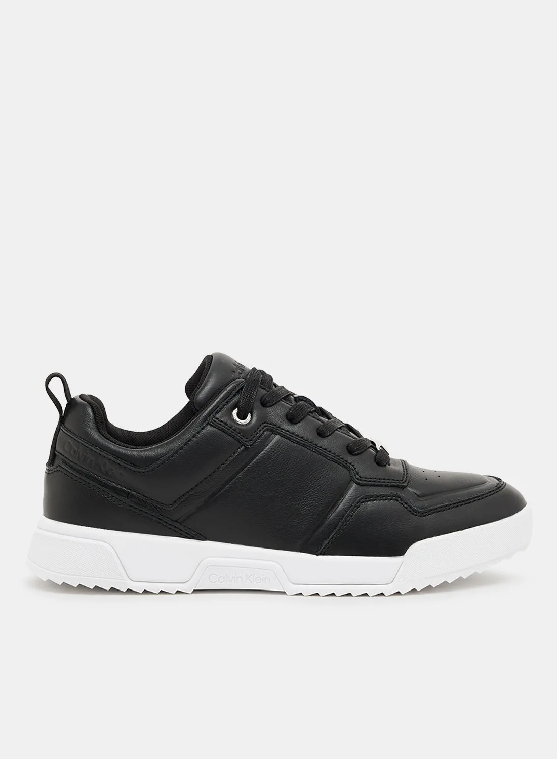 CALVIN KLEIN Logo Leather Lace Up Sneakers