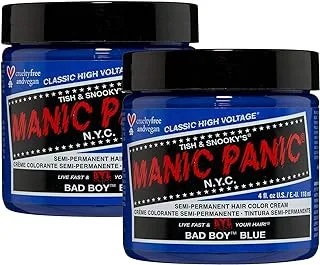 MANIC PANIC Semi-Permament Haircolor Bad Boy Blue 4oz Jar (2 Pack)