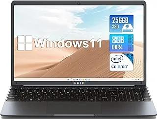 SGIN كمبيوتر محمول 15.6 بوصة 12GB DDR4 512GB فرقة ، كمبيوتر محمول مع إنتل celeron n4500 ويندوز 11 ، IPS عرض ، 2.4/5.0g واي فاي ، 2xusb 3.0 دعم 512 غيغابايت تمديد بطاقة TF ، رمادي (X15)