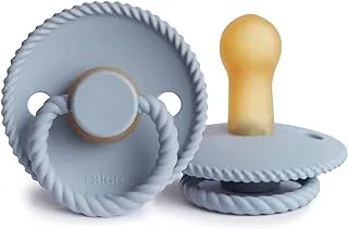 FRIGG Rope Latex Baby Pacifier 6-18M 1-Pack Powder blue - Size 2