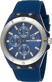 Sergio Tacchini ST.1.10267-2 Streamline Silicon Strap Watch for Men, Silver/Blue