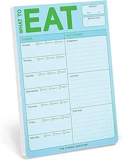 Knock Knock What To Eat Pad (Turquoise/Pastel), Magnetic Meal Planning Note Pad with Magnet, 6 x 22.8 cmes