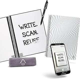 Rocketbook Smart Reusable Notebook - Dotted Grid Eco-Friendly with 1 Pilot Frixion Pen & Microfiber Cloth Included Flow State Cover, Executive Size (15.2 cm x 22.4 cm)