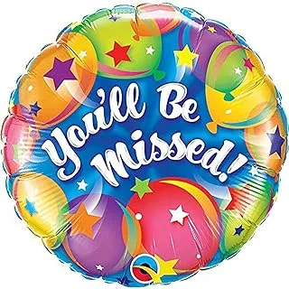 Qualatex 18419 Round You Will Be Missed Foil Balloon, Multicolor