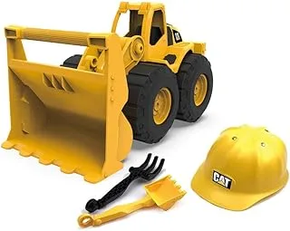 Funrise CAT Tough Construction Fleet + Helmet Set 10 Inches - Wheel Loader - 82063 ، أصفر ، CAT-82063