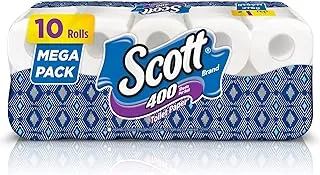 Scott Toilet Tissue Paper, 2 PLY Embossed, 400 Sheets x 10 Toilet Rolls