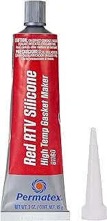 Permatex 81160 High-Temp Red RTV Silicone Gasket, 3 oz