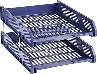 Deli E9208 2-Tire File Tray, Blue