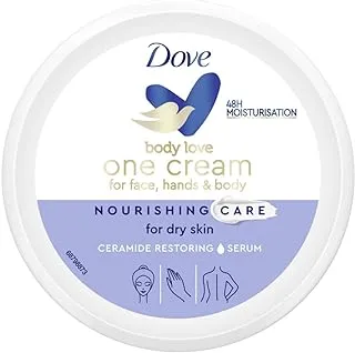 DOVE Body Love, One Cream for face, hands & body, for 48hrs long-lasting deep* moisturization, Nourishing Care, with Ceramide Restoring Serum, 250ml