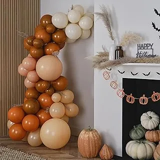 Burnt Orange Balloon Arch With Pampas