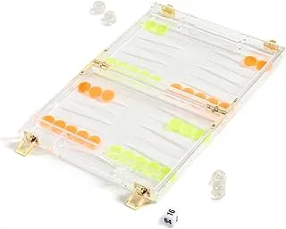 Sunnylife Mini Lucite Backgammon, Limited Edition Neon