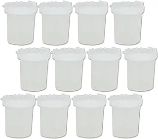 Sargent Art 12 Non-Spill Paint Cups, Funnel shaped cap, Spill-Proof, Assorted Colors Cap, Inner rim seals,White