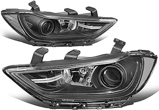 DNA MOTORING HL-OH-HEL16-BK-CL1 Black Housing Factory Style Projector Headlights For 17-18 Elantra