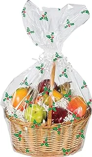 Creative Converting Holly Large Cello Basket Bags 24x25in 1ct