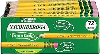 Ticonderoga Dixon Ticonderoga Company Golf Pencil, Ticonderoga, 11.9 cm, 72/Box, Yellow (DIX13472)